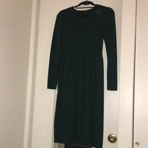DONATING Green 100% wool long sleeve dress